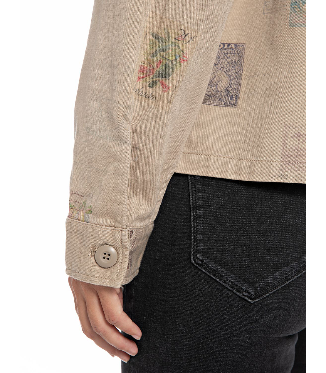 スタンププリントボーイフィット オーバーシャツ 詳細画像 ベージュ 6